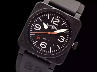 bell & ross aviation br03-92 carbon orange limited edition automatic men watch