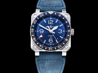 bell ross br03-93 gmt diver  42mm automatic mens watch