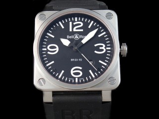 bell & ross aviation br03-92 steel automatic mens watch 