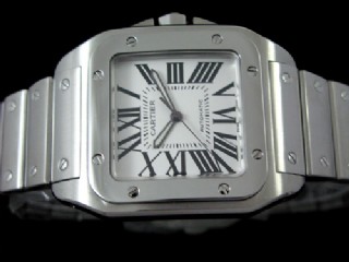 cartier santos 100 xl mens steel watch-w200737g