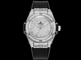 hublot big bang one click steel white full pave 39mm 465.sx.9010.rx.1604 watch