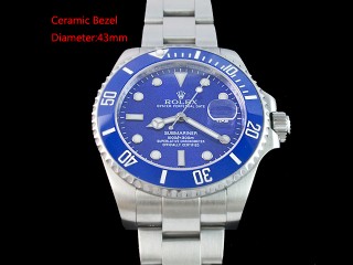rolex submariner big size 43mm ceramic bezel automatic mens watch