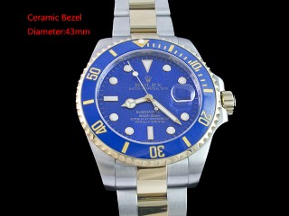 rolex submariner big size 43mm ceramic bezel automatic mens watch