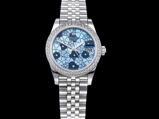 rolex datejust midsize 31mm flowery dial automatic lady watch