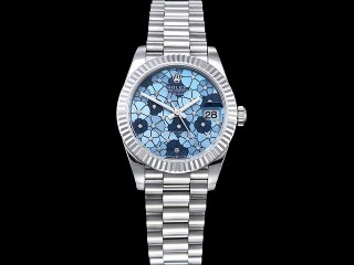 rolex datejust midsize 31mm flowery dial automatic lady watch