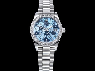 rolex datejust midsize 31mm flowery dial automatic lady watch