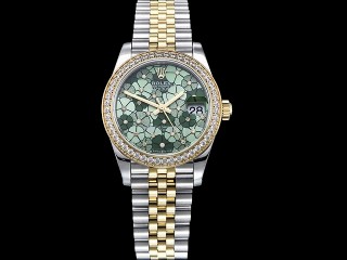 rolex datejust midsize 31mm flowery dial automatic lady watch