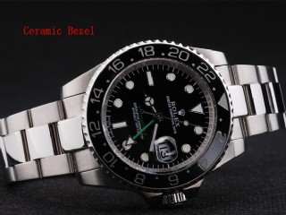 rolex gmt-master ii automatic mens watch with black ceramic bezel-116710ln