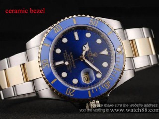 rolex submariner automatic mens watch with blue ceramic bezel 116613lb