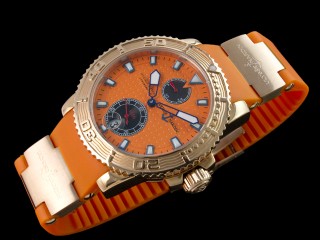 ulysse nardin maxi marine diver automatic mens watch orange