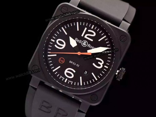Bell & Ross Aviation BR03-92 Carbon Orange Limited Edition Automatic Men Watch,BR-02013