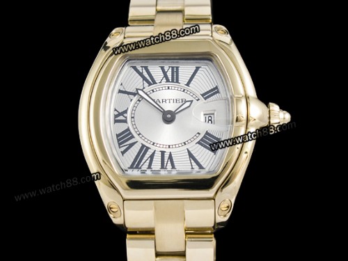 CARTIER ROADSTER LADIES SOLID 18K GOLD WATCH-W62018V1 ,CAR-03015