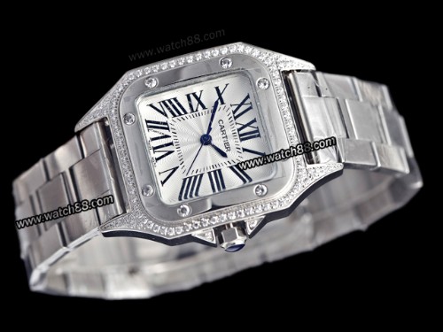 Cartier Santos 100 Quartz Diamond Lady Watch,CAR-305B