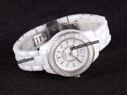 Dior VIII White Ceramic Diamonds Ladies Watch,DR-006