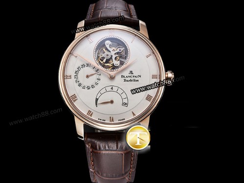JB Factory Blancpain Villeret Tourbillon 8 Jours Edition with Real Power Reserve Mens Watch,BP-03018