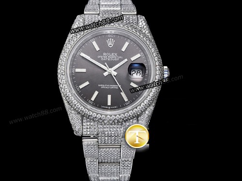 Rolex Datejust 36mm Full Diamond 904L Automatic Mens Watch,RL-08192