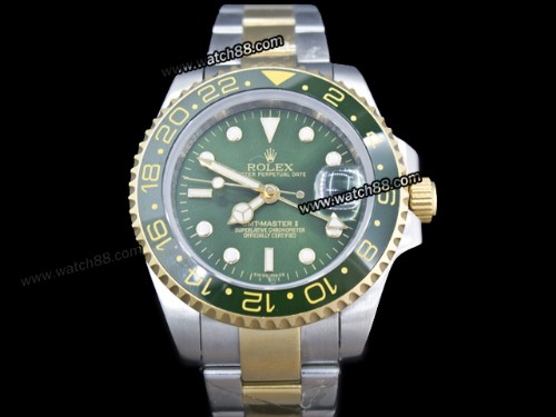 ROLEX GMT-MASTER II AUTOMATIC MENS WATCH WITH GREEN CERAMIC BEZEL,ROL-478
