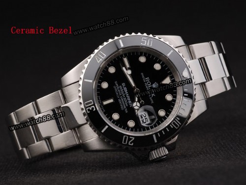 ROLEX SUBMARINER AUTOMATIC MENS WATCH WITH BLACK CERAMIC BEZEL 116610LN,ROL-494
