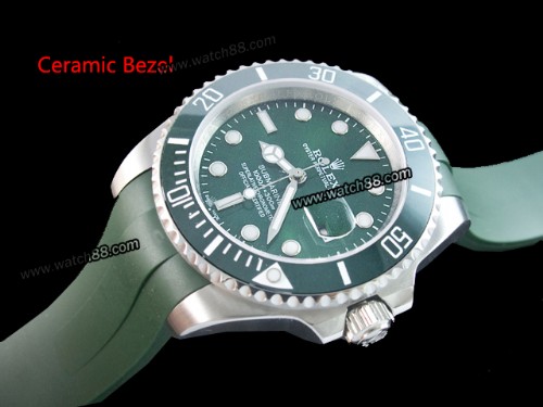 Rolex Submariner Ceramic Bezel with Green Dial Rubber Strap Automatic Men Watch,ROL-542