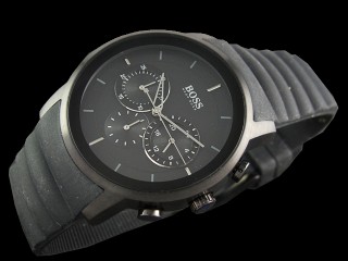 hugo boss black rubber strap chronograph ref.1512639 mens watch
