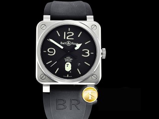 bell & ross aviation br03-92 xxv bathing ape limited edition automatic men watch