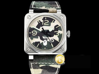 bell & ross aviation br03-92 xxv bathing ape limited edition automatic men watch