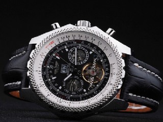 breitling tourbilon leather auto  watch