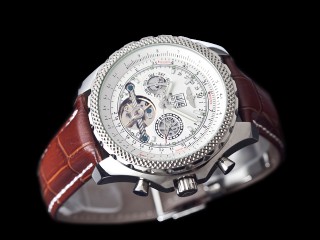 breitling tourbilon leather auto  watch