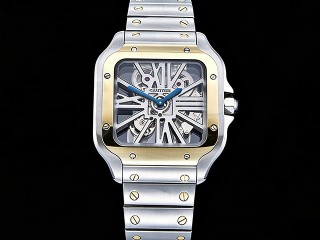cartier santos de cartier skeleton automatic mens watch