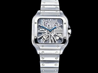 cartier santos de cartier skeleton automatic mens watch
