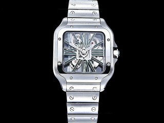 cartier santos de cartier skeleton automatic mens watch