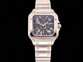 cartier santos de cartier skeleton automatic mens watch