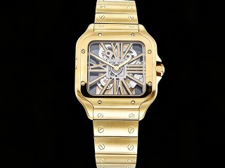 cartier santos de cartier skeleton automatic mens watch