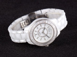 dior viii white ceramic diamonds ladies watch