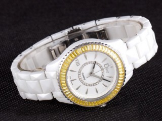 dior viii white ceramic diamonds ladies watch