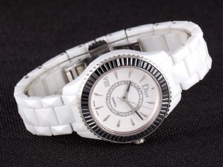 dior viii white ceramic diamonds ladies watch