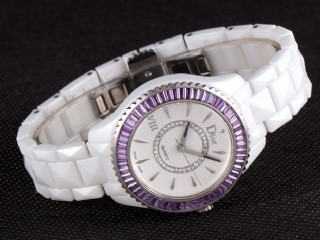 dior viii white ceramic diamonds ladies watch