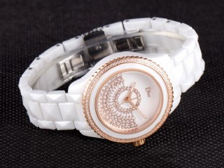 dior viii white ceramic diamonds ladies watch