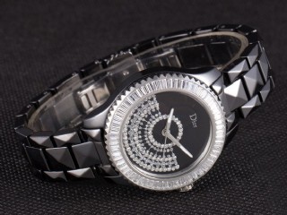 dior viii black ceramic diamonds ladies watch