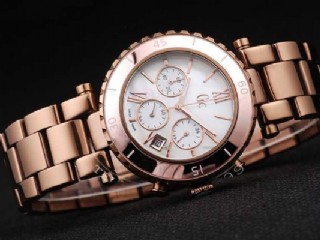 guess for gc men diver quartz chronograph rose gold case watch