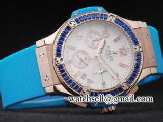 hublot big bang gold tutti frutti blue ladies watch