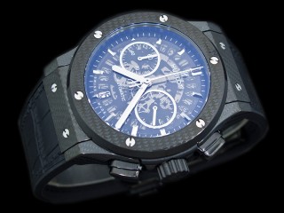 hublot classic quartz chronograph carbon case mens watch
