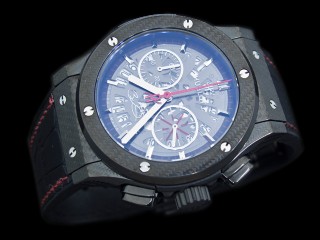 hublot classic quartz chronograph carbon case mens watch