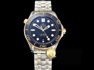 basel omega seamaster diver blue 300m co-axial automatic mens watch