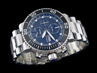 oris aquis depth gauge chronograph quartz mens watch