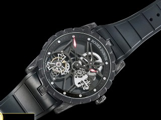 bbr factory roger dubuis excalibur spider carbon skeleton flying tourbillon mens watch