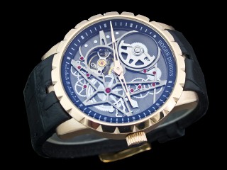 roger dubuis excalibur skeleton double flying tourbillon mens watch
