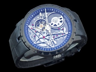 roger dubuis excalibur skeleton double flying tourbillon mens watch