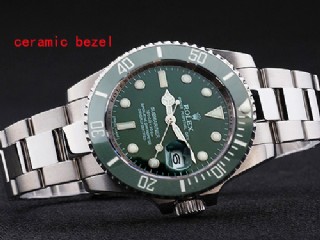 rolex submariner automatic mens watches with green ceramic bezel 116610lv