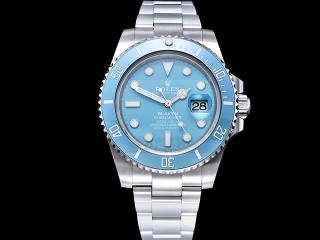 rolex blaken blue submariner date automatic mens watch